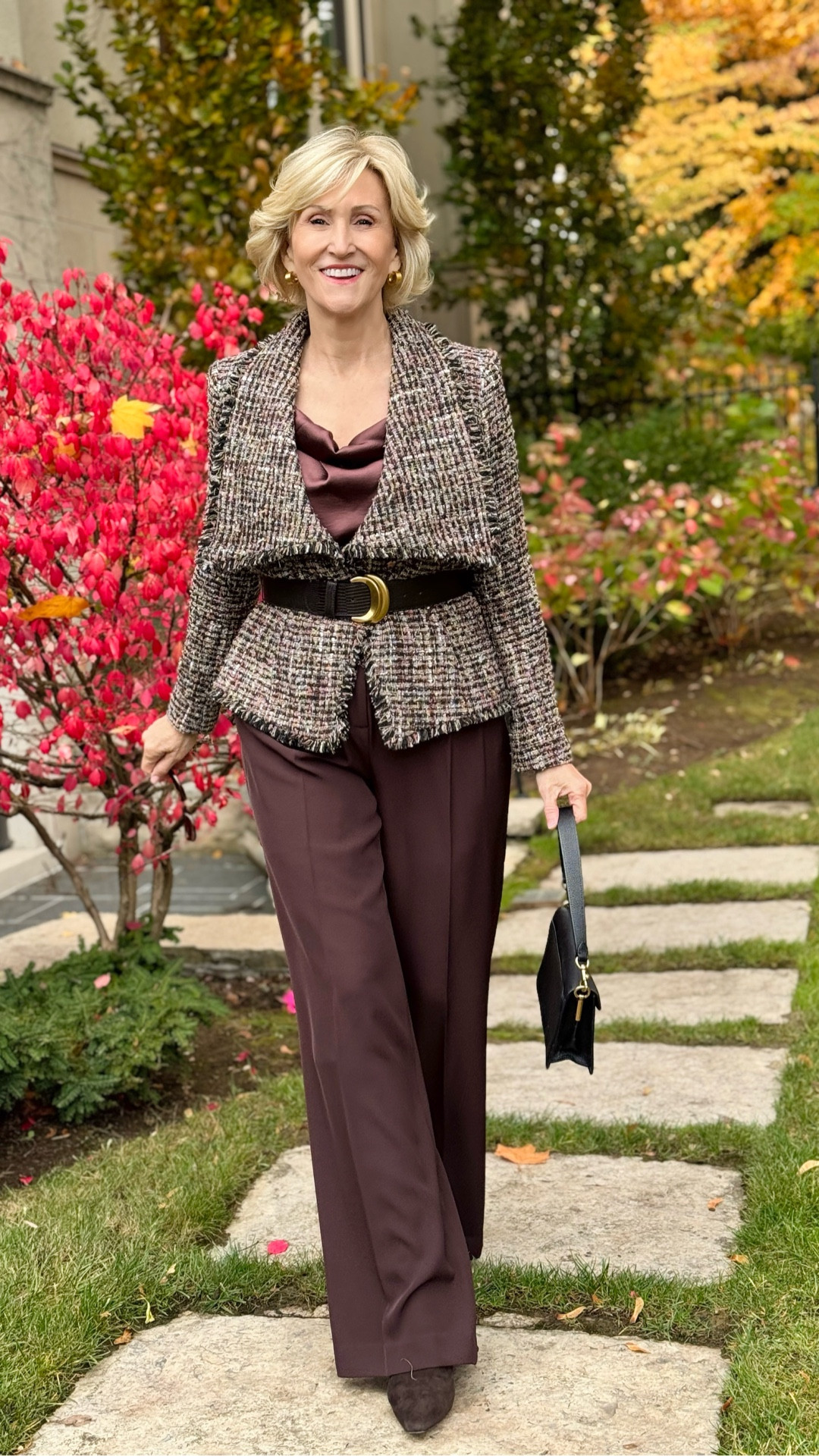 Classic, chic, and totally my vibe ✨ Loving this tweed jacket from Macy’s paired with high-waisted flared trousers and suede booties—effortless style that works from brunch to the office. Who else is loving polished, cozy looks this season?

#LTKSeasonal #LTKOver40 #LTKootd