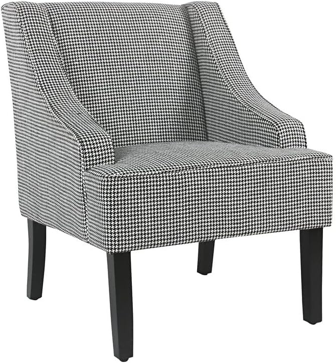HomePop Classic Swoop Accent Chair, Black and White | Amazon (US)
