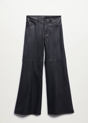 Wide leg faux leather pants | MANGO (US)