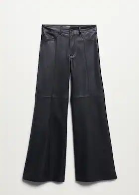 Wide leg faux leather pants | MANGO (US)