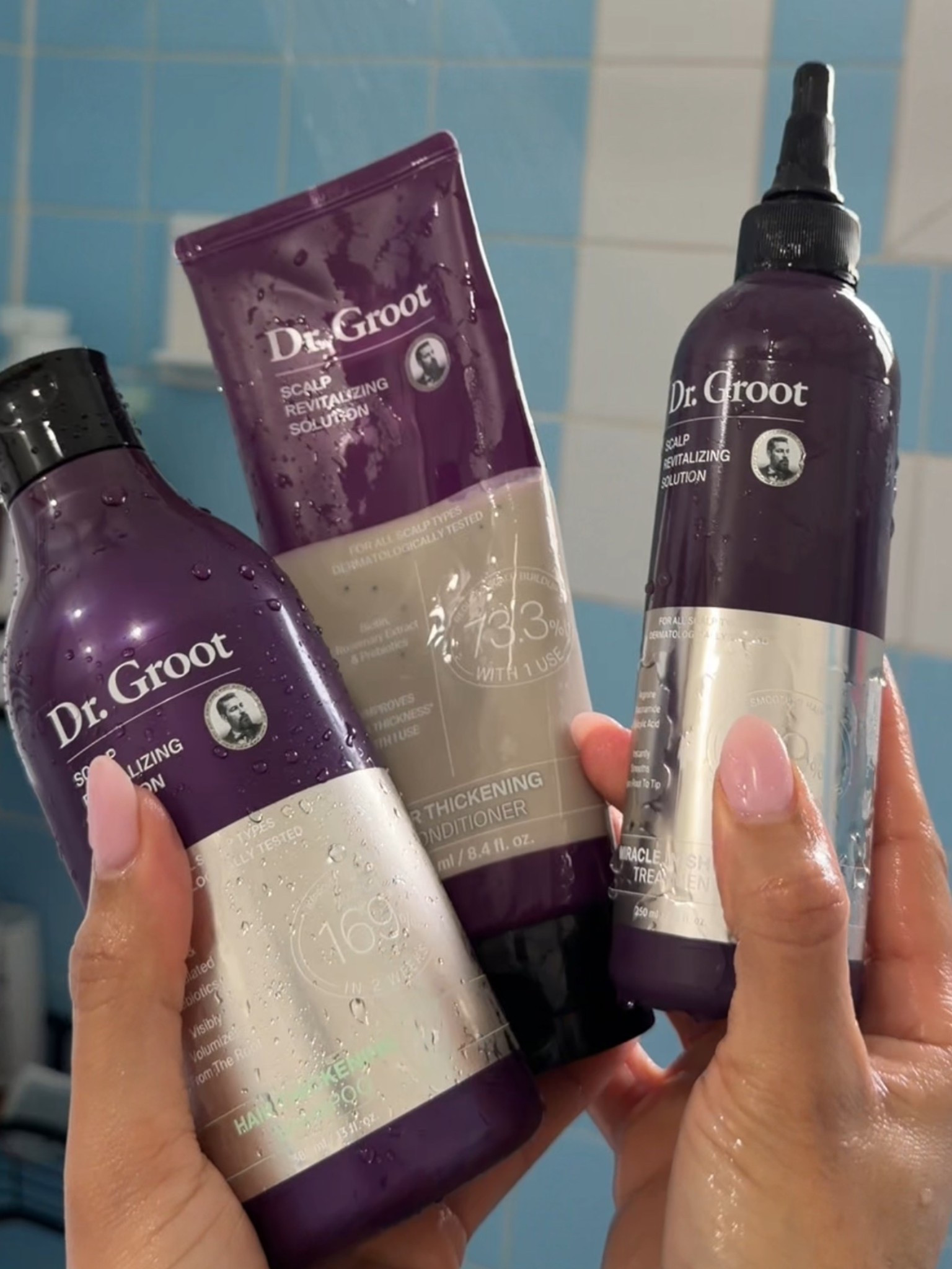 Dr Groot hair bundle. Scalp revitalizing solution, shampoo, conditioner 