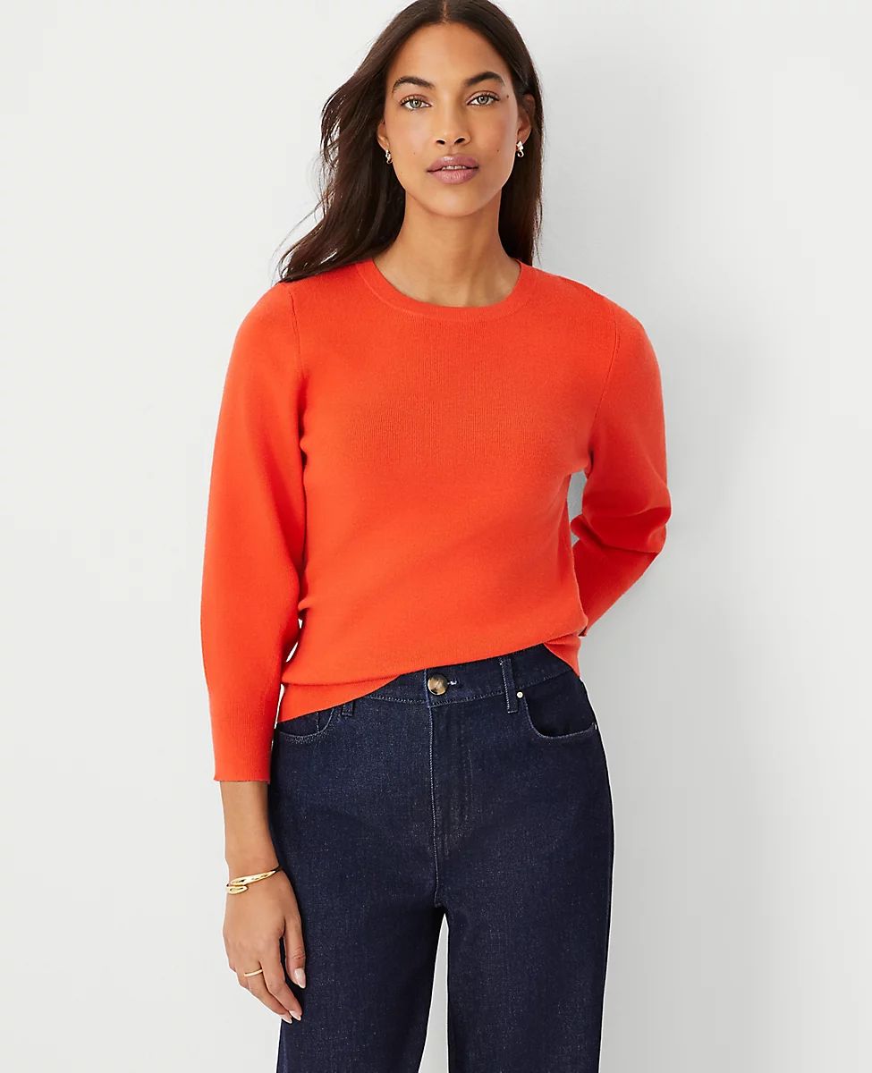 Puff 3/4 Sleeve Sweater | Ann Taylor (US)