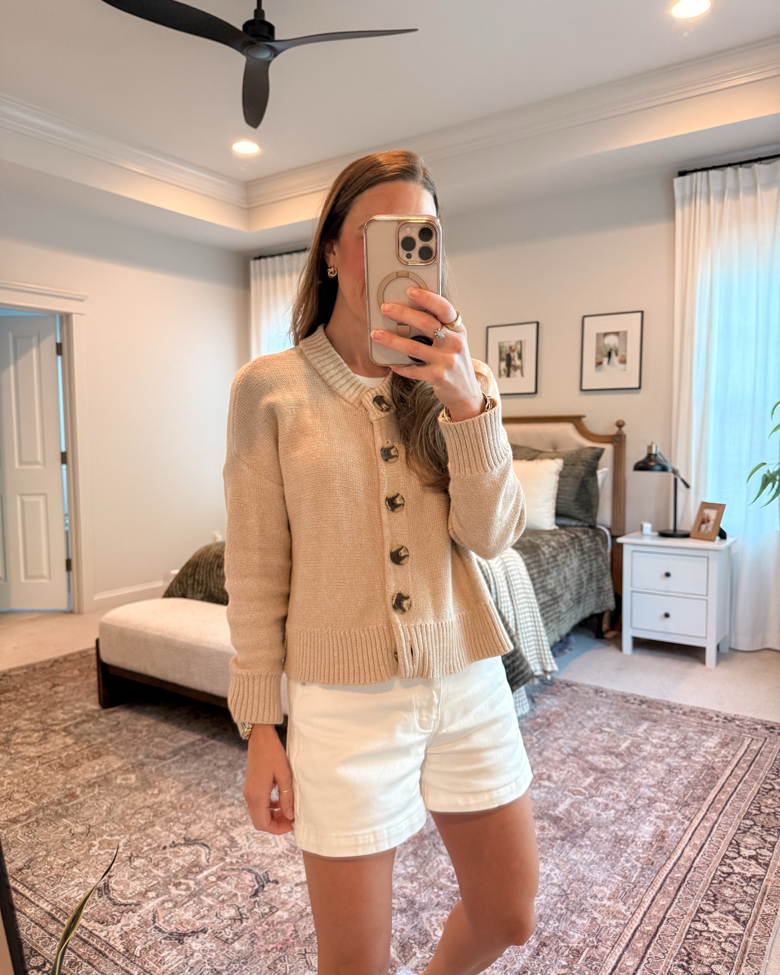 Classic, feminine, and a little coastal.

The textured cardigan, white shorts, and jelly flats feel polished enough for lunch, vacation, church, or summer evenings without sacrificing comfort.

Proof that simple outfits are often the most elegant.

Sizing:
Small in the Quince cardigan
Jelly flats fit true to size

Use my Quince code INFG-26LINENANDLIGHTCO10 for 10% off your first Quince purchase.

#LTKootd #LTKmomlife #LTKSeasonal