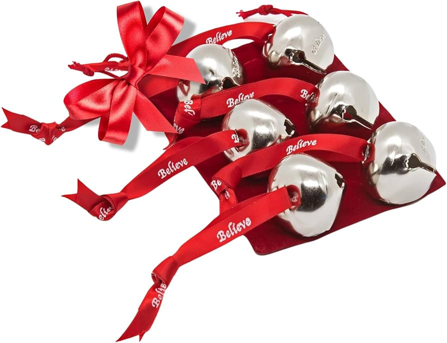 Bevin Bells Believe Sleigh Bells Ornament (6-Pack) | 1.5 inch Made of Steel | Hanging Bells with ... | Amazon (US)