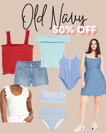 50% off at Old Navy for Memorial Day
Memorial Day deals, Memorial Day sales, daily deals, sale alert, sale finds, clothing sale, old navy fashion, old navy sale, swim sell, dresses, 4th of July, Fourth of July, summer outfit idea, swimwear, bikini, swimsuit, travel. Summer vacation, resort, beach 

#LTKStyleTip #LTKSaleAlert #LTKSeasonal