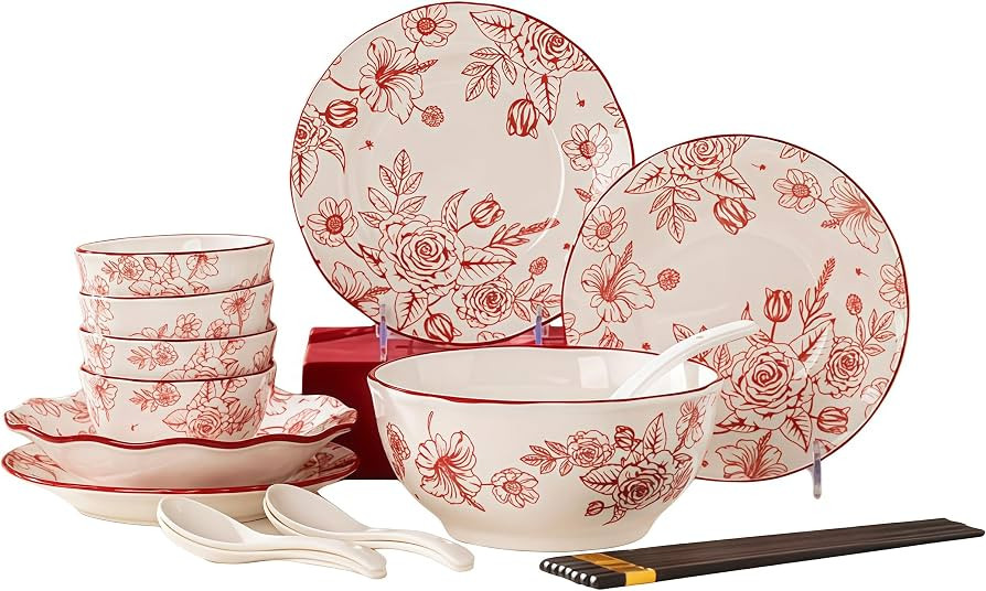 Top Porcelain China Dinnerware Set, Stoneware & Ceramic Dinnerware Sets, Ceramic Cookware Tablewa... | Amazon (US)