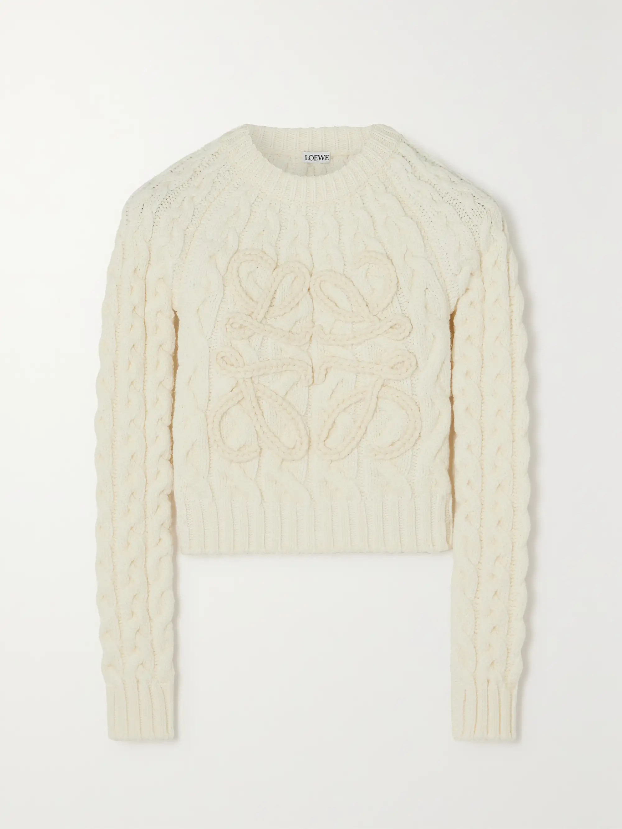 Anagram cropped cable-knit wool-blend sweater | NET-A-PORTER (US)