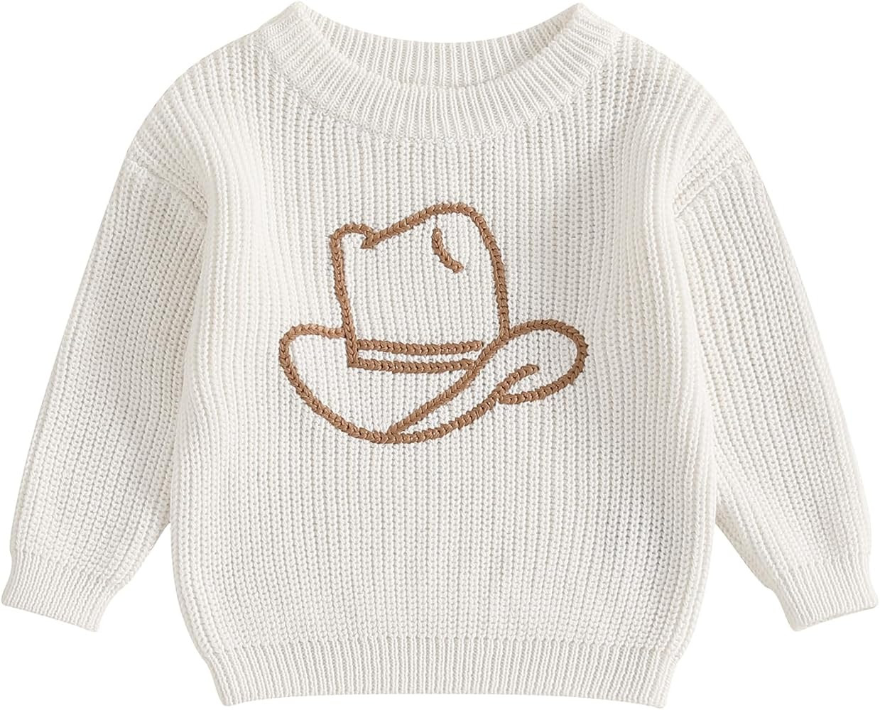 Toddler Baby Girl Knit Sweaters Oversized Long Sleeve Embroidery Shirt Top Newborn Infant Cute Fa... | Amazon (US)