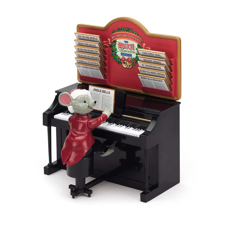 Mr. Christmas 7" Animated Musical Magical Maestro Mouse Piano, Multicolor Decoration | Walmart (US)