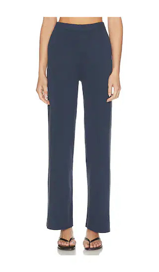 Mirabelle Knitted Trousers in Navy | Revolve Clothing (Global)