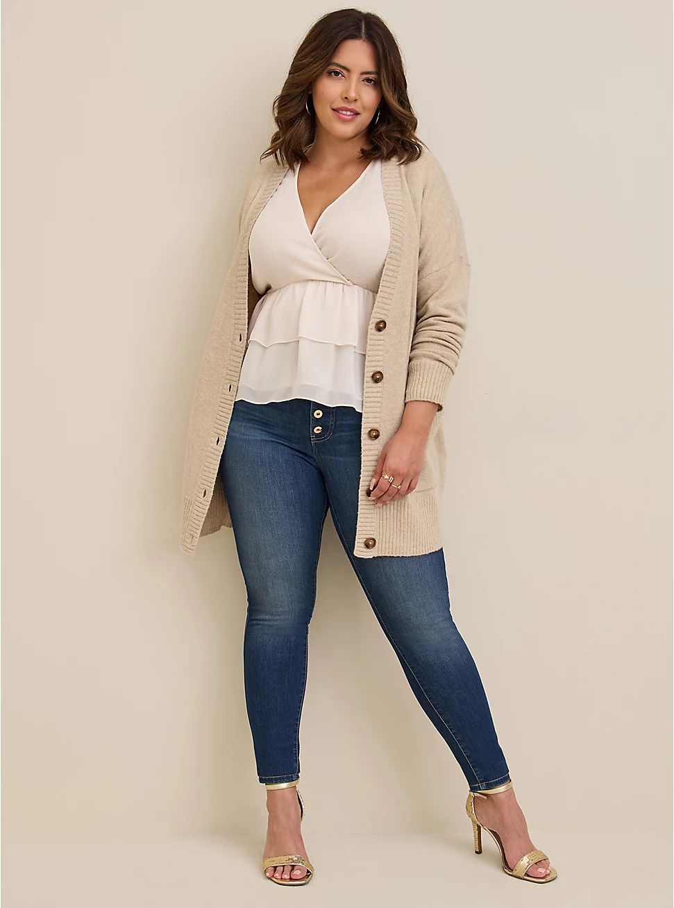 Vegan Cashmere Boyfriend Cardigan V-Neck Sweater | Torrid (US & Canada)