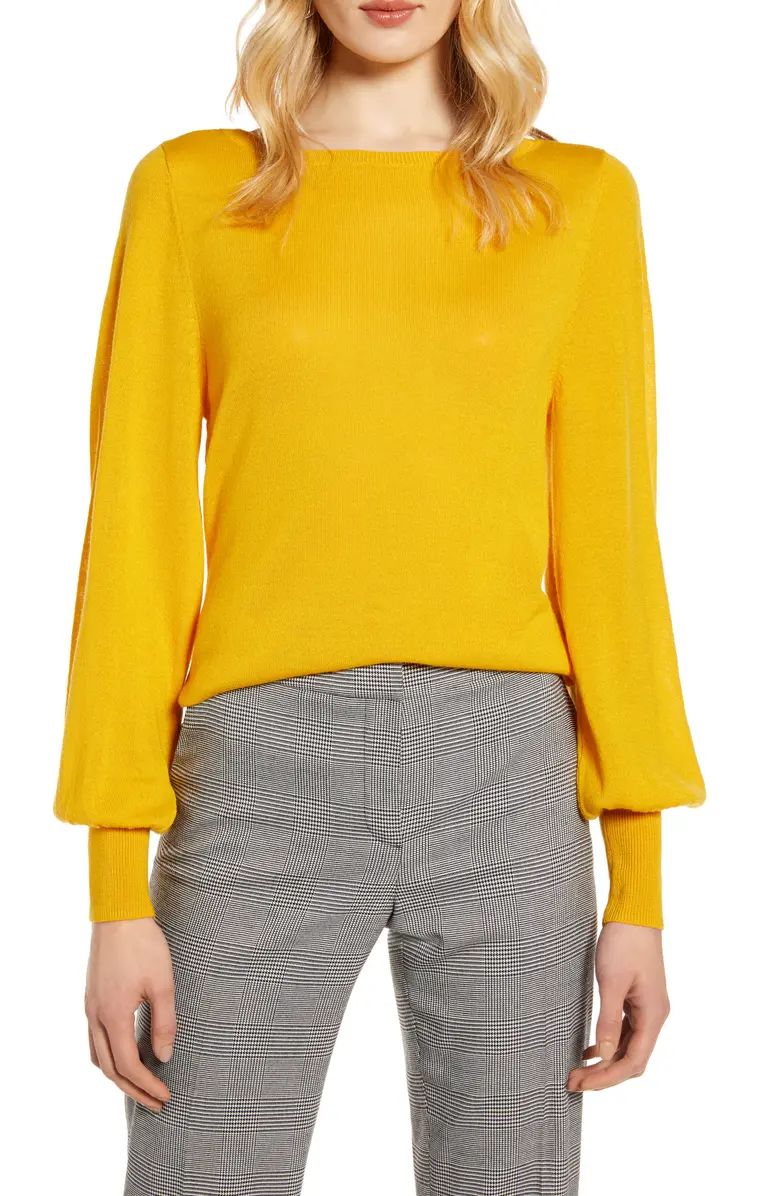 Bishop Sleeve Merino Wool Blend Sweater | Nordstrom