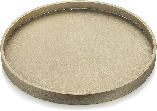 Hanobe Decorative Coffee Table Tray: Rustic Muted Metallic Gold Wood Tray Round Wooden Circle Tra... | Amazon (CA)