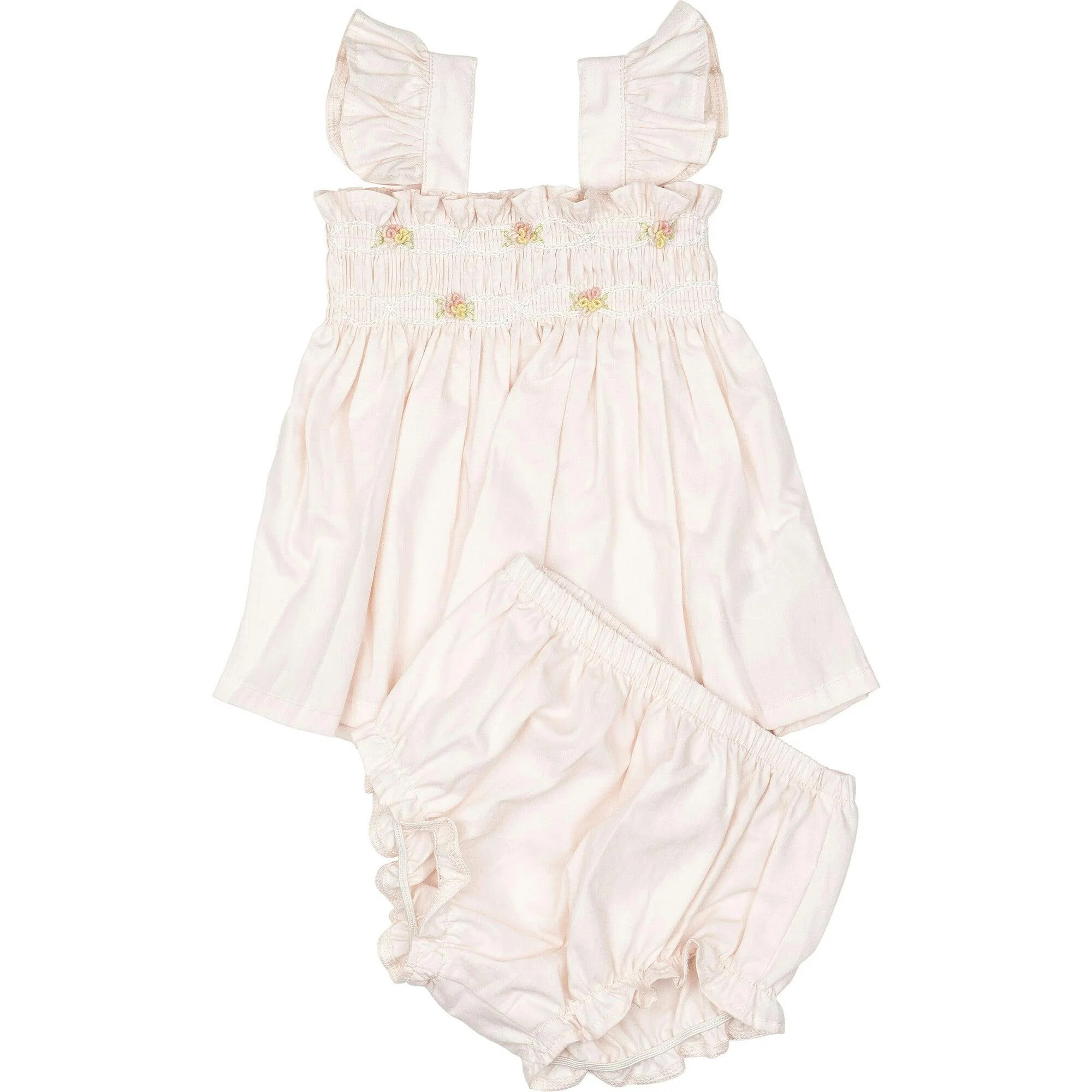 Embroidered Flutter Set in Pink | Maisonette