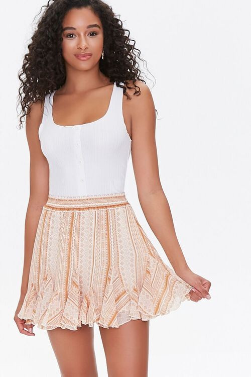 Ornate Print Godet Mini Skirt | Forever 21 (US)