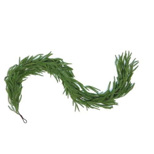 Katflyee Norfolk Pine Garland, 6Ft Real Touch Spring Wreath Garland, Realistic Natural Green Artificial Greenery Garlands for Table, Mantle, Wall, Indoor, Outdoor Decoration | Amazon (US)