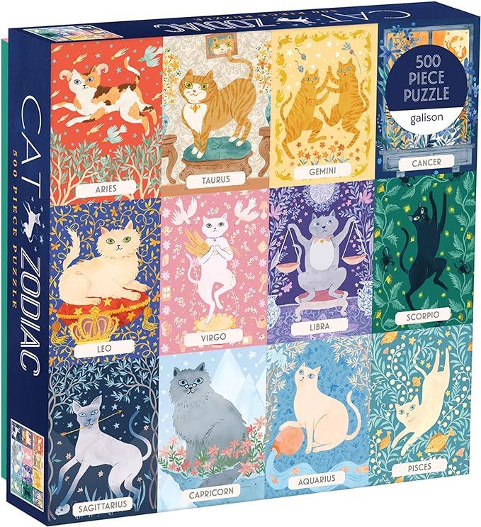Galison Cat Zodiac 500 Piece Puzzle, Multicolor, 1 EA | Amazon (US)