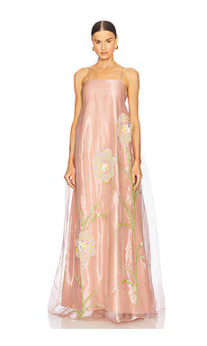 LA FUORI Daffodil Veil Embroidered Dress in Rose Shadow from Revolve.com | Revolve Clothing (Global)