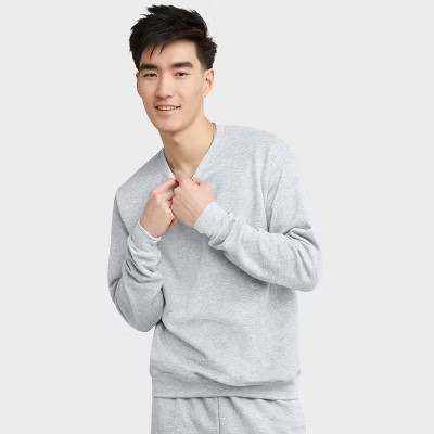 Hanes EcoSmart Men's Fleece Sweatshirt Ash M | Target