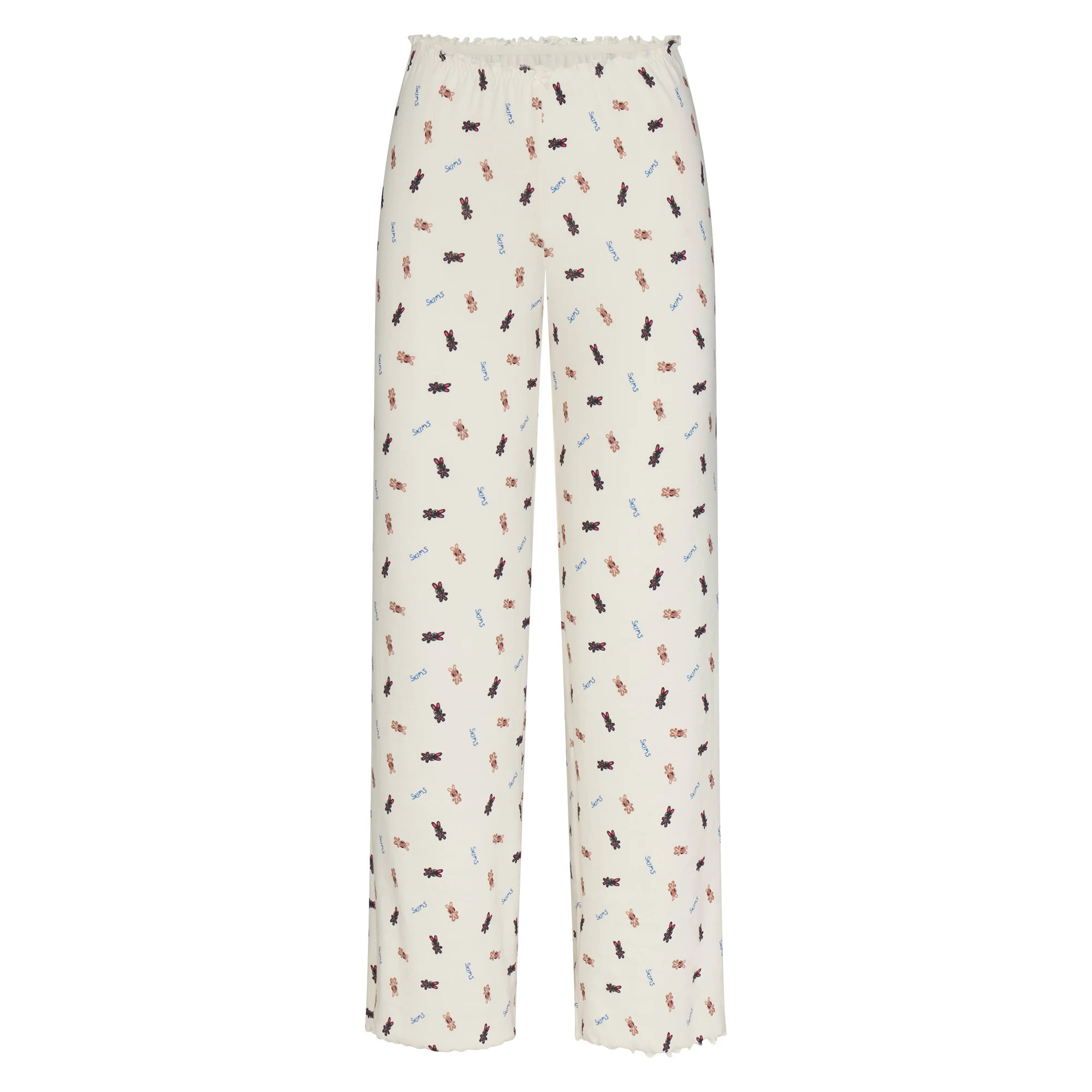 LOGO POINTELLE STRAIGHT LEG PANT | MARBLE TOSSED BUNNY | SKIMS | SKIMS (US)