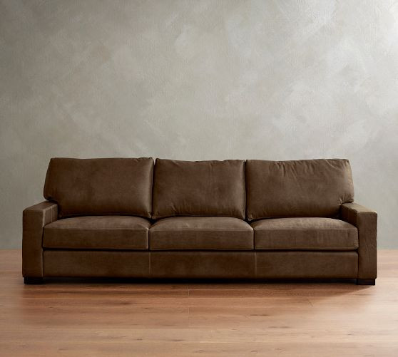 Turner Square Arm Leather Sofa (65"–104") | Pottery Barn (US)