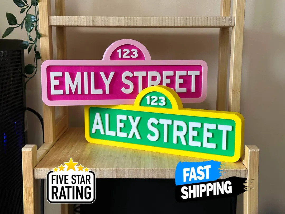 Personalized Street Style Sesame Sign Name Birthday Party Decor Custom Elmo Street Style Decorati... | Etsy (US)