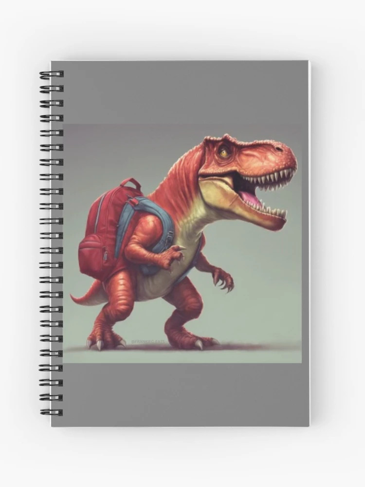 Red Dinosaur with a red backpack  Journal | Redbubble (US)