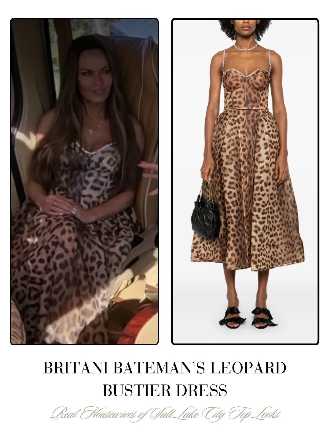 Britani Bateman’s Leopard Bustier Dress on the Real Housewives of Salt Lake City Season 6 Finale 