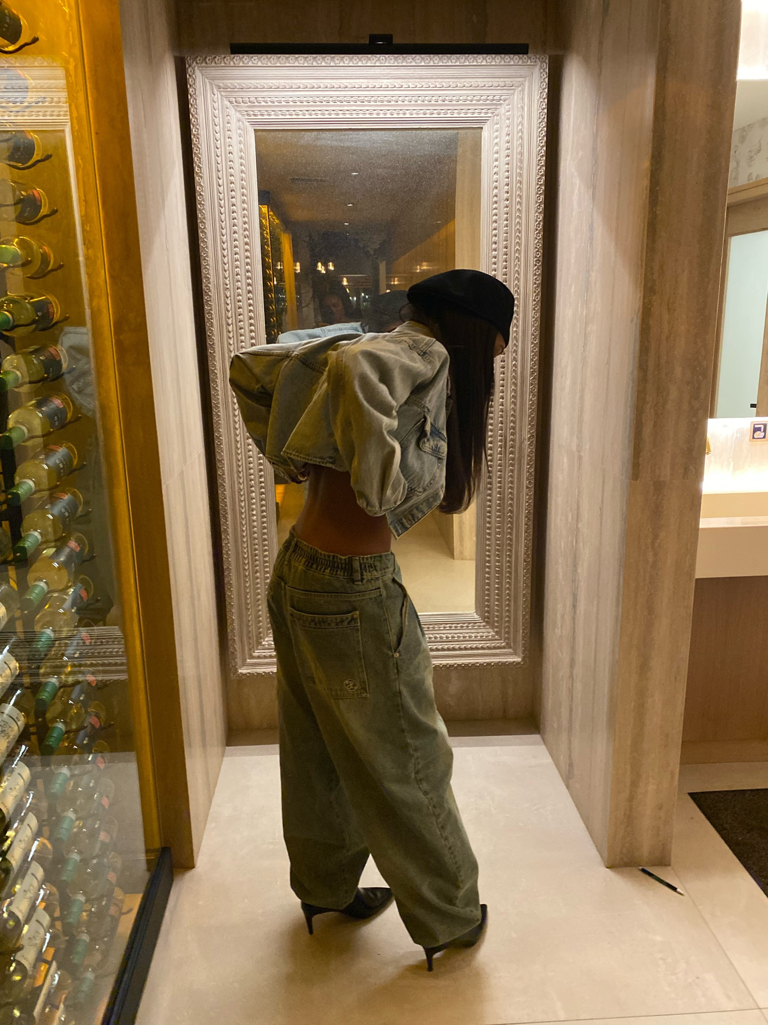 dinner outfit! 🍴

everything is exact, expect for the jacket. that’s from h&m but the specific shade isn’t on the website rn. 

denim, denim jacket, denim baggy pants, heeled boots, flat cap, kangol#LTKMostLoved 

#LTKstyletip #LTKSeasonal
