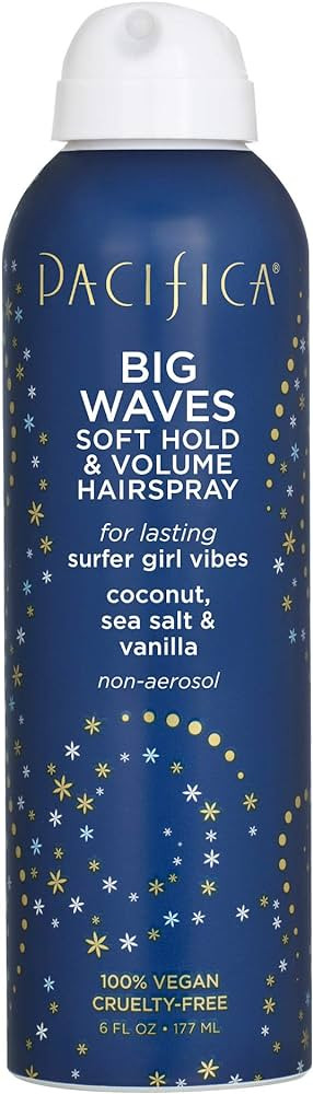 Pacifica Beauty Big Waves Coconut, Vanilla & Sea Salt Hairspray, Controls Frizz & Adds Volume, De... | Amazon (US)