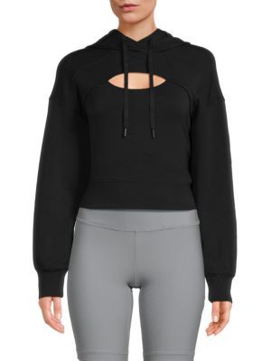 90 Degree by Reflex Softlite Cutout Cropped Hoodie on SALE | Saks OFF 5TH | Saks Fifth Avenue OFF 5TH