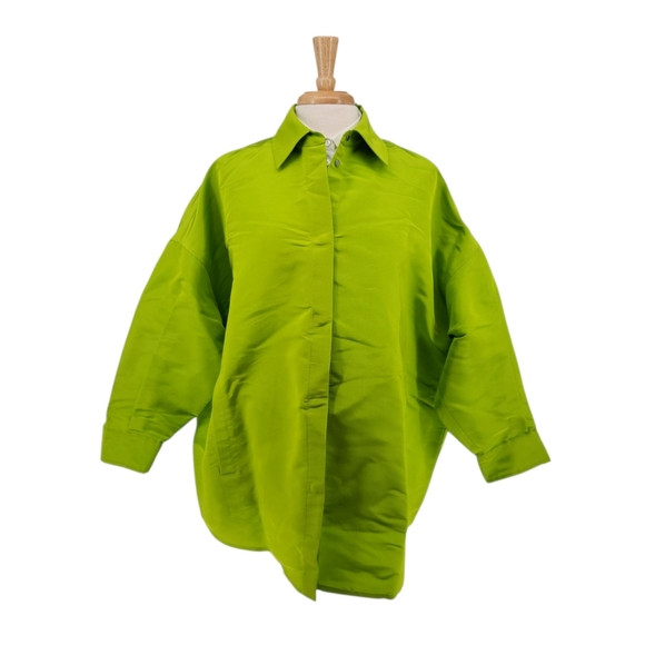Valentino Ladies Oversized Lime Green Snap Shirt Made in Italy Size Unknown | Poshmark
