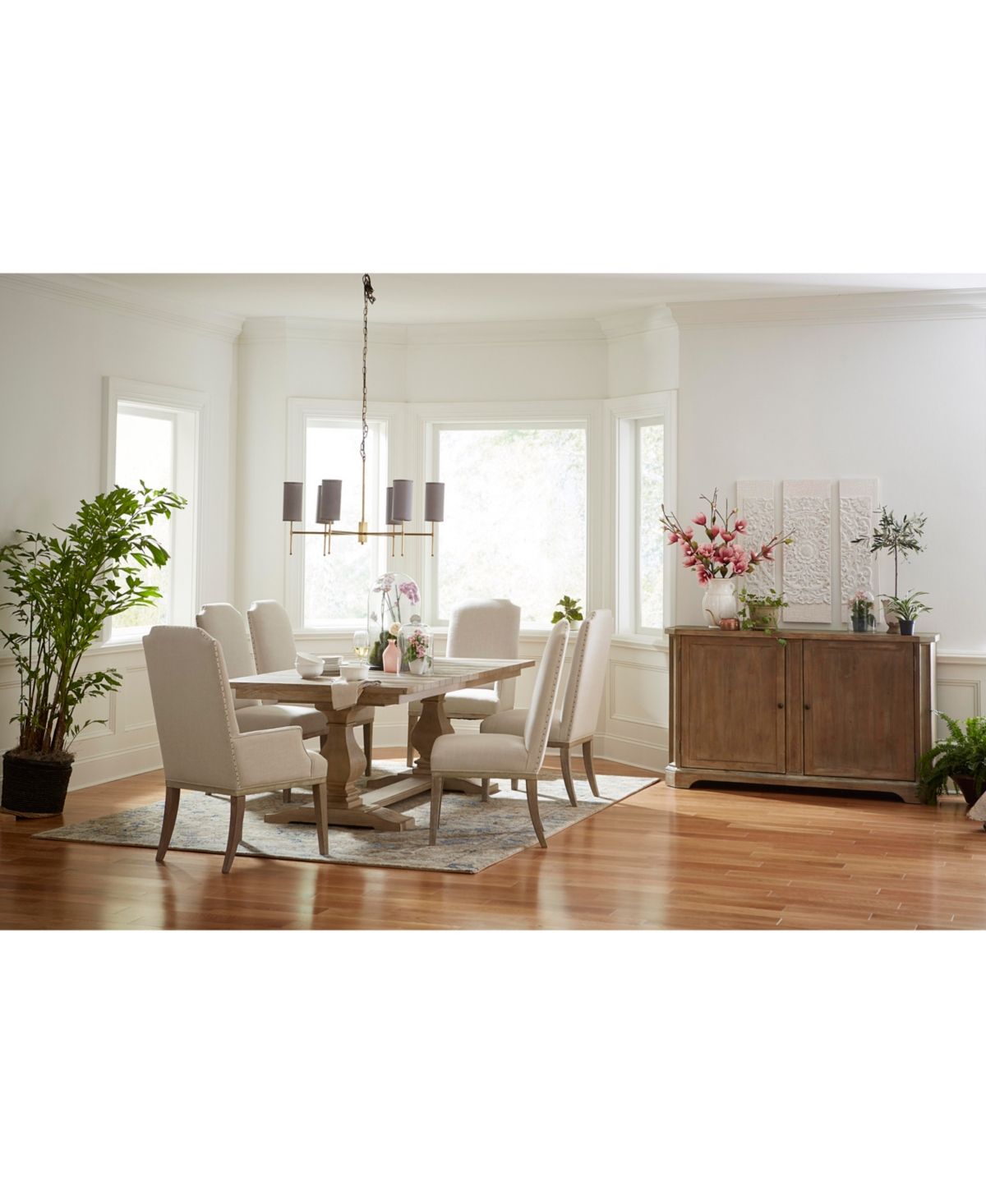 Rachael Ray Monteverdi Dining Furniture, 7-Pc. Set (Table, 4 Upholstered Side Chairs & 2 Upholstered | Macys (US)