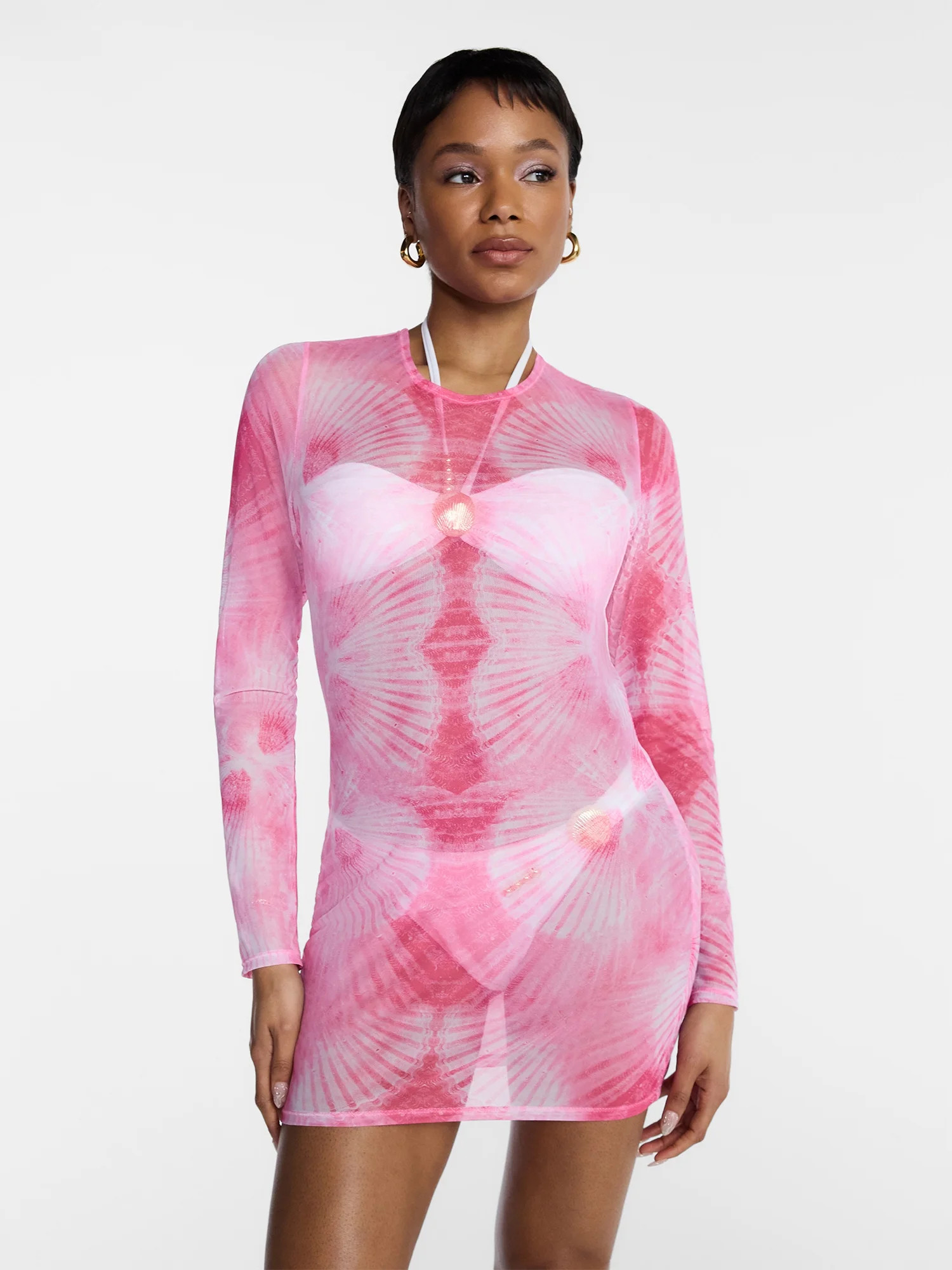 Hot Girl Summer by Megan Thee Stallion Women's and Women's Plus Thee Mesh Coverup Dress, Sizes XS... | Walmart (US)