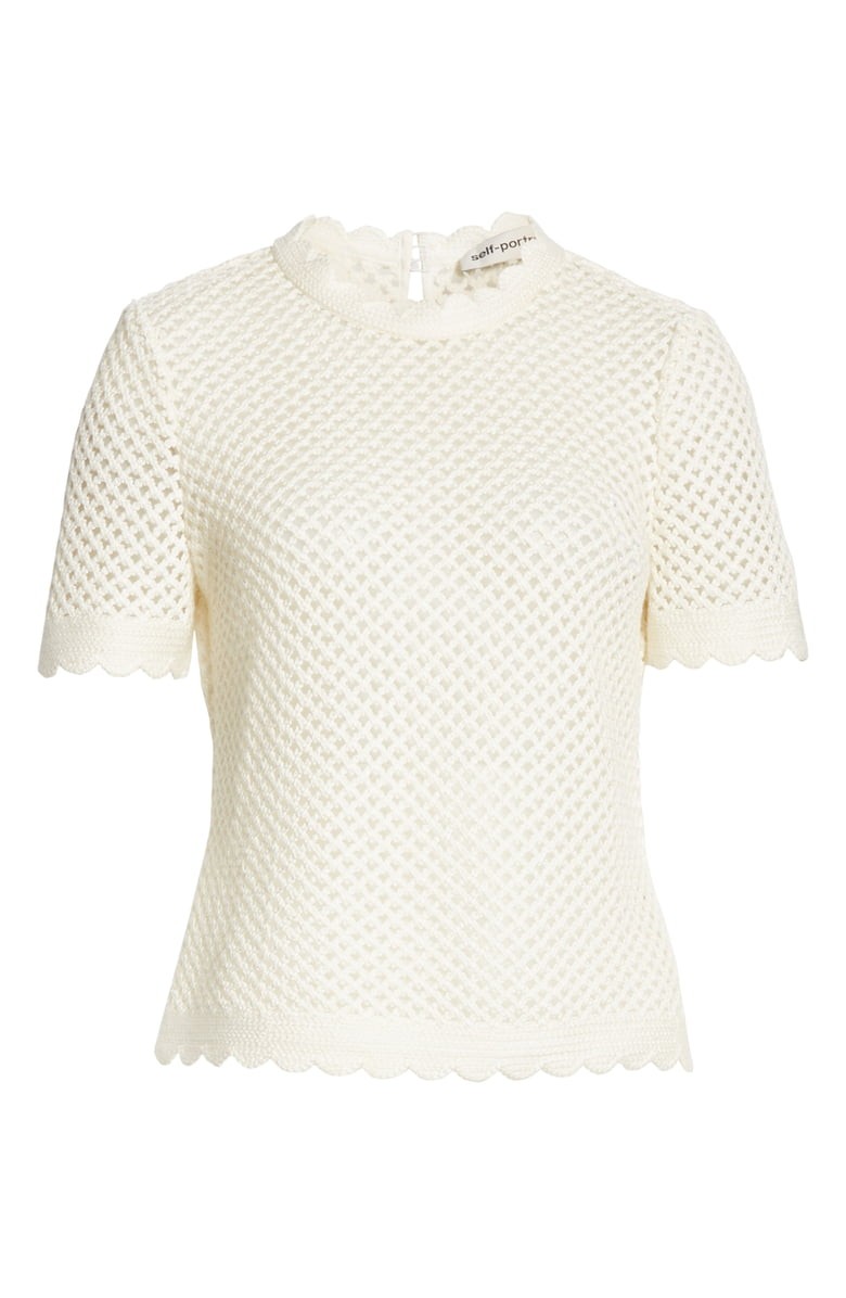 Self-Portrait Fishnet Crochet Lace Top | Nordstrom | Nordstrom