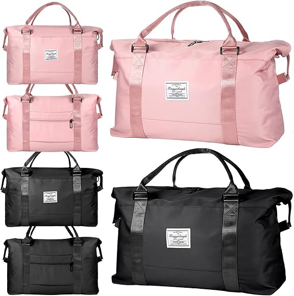 2 Pack Travel Bags for Women, Weekender Carry Cute Duffel Bag Workout Waterproof Sports Tote Shou... | Amazon (US)