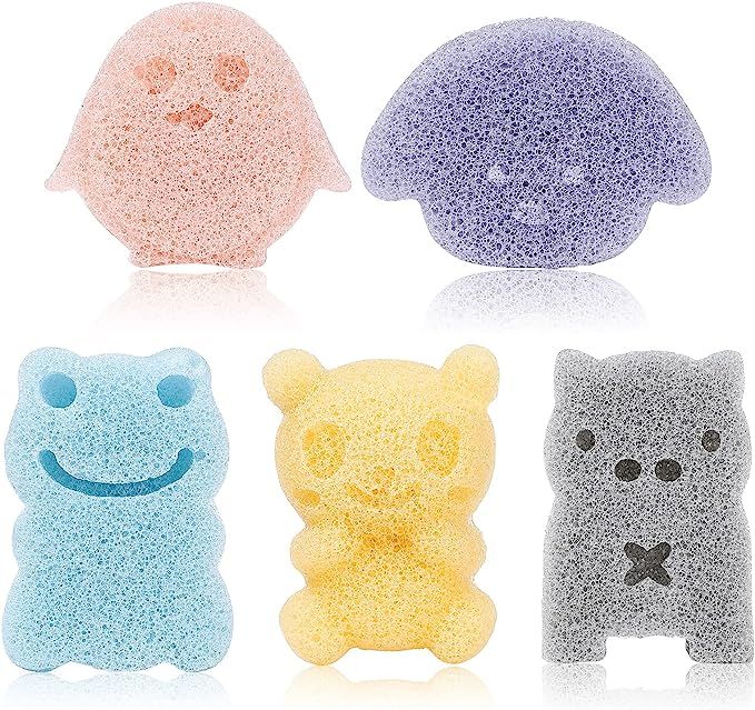 KECUCO Baby Bath Sponge for Bathing, Konjac Bath Sponges for Infants, Toddler, Kids Bath Toys, Na... | Amazon (US)