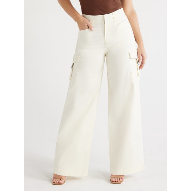 Sofia Jeans Women's Wide Leg Cargo Pants, 32" Inseam, Sizes 0-22 | Walmart (US)