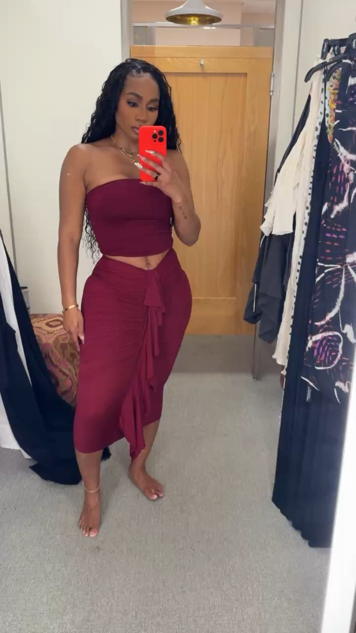 ruffle midi skirt and tube top make an elevated causal summer outfits

#LTKootd #LTKMidsize
