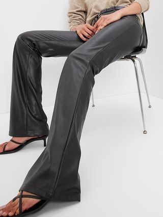 High Rise Faux-Leather '70s Flare Pants | Gap (US)