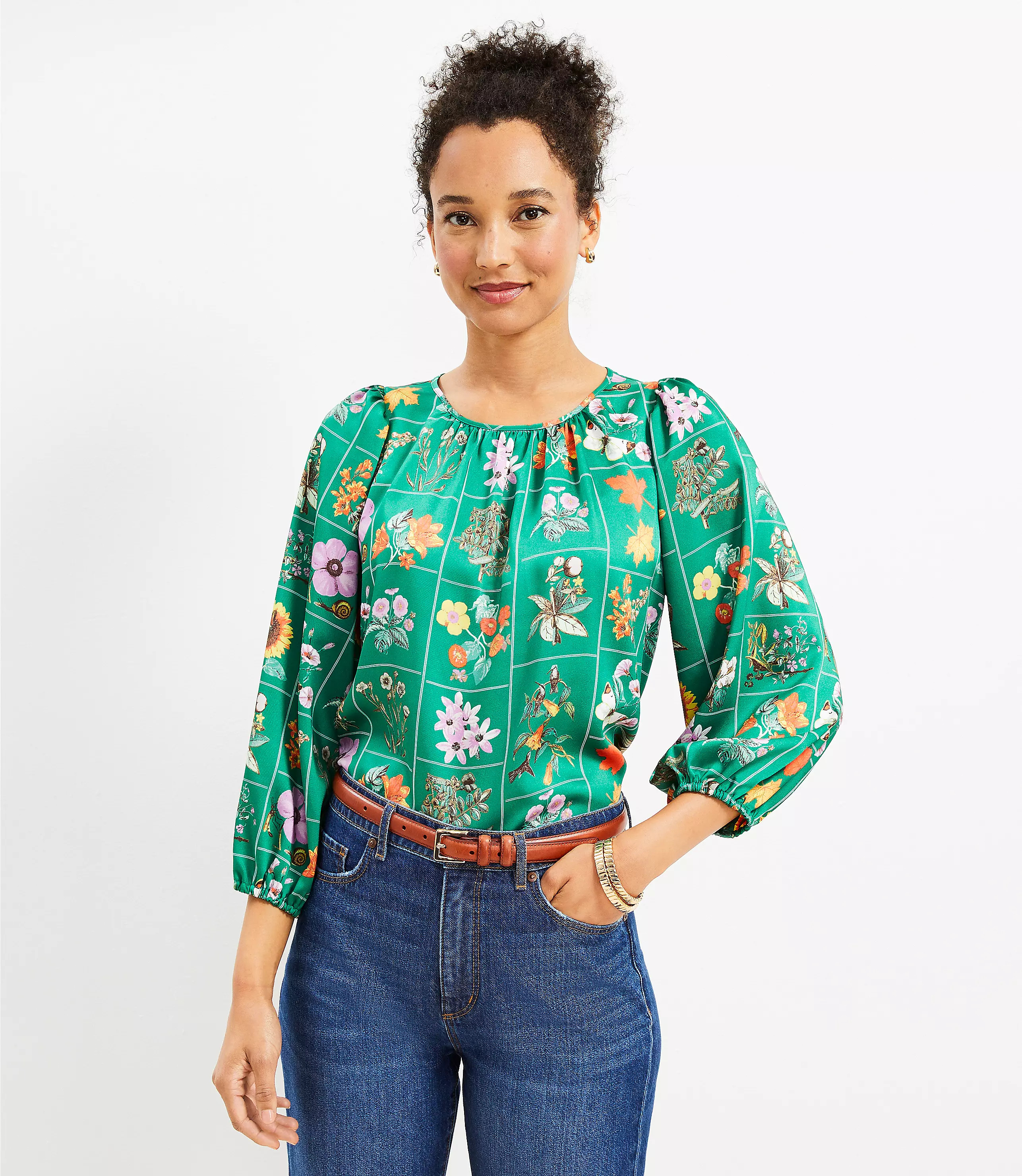 Garden Shirred Blouse | LOFT