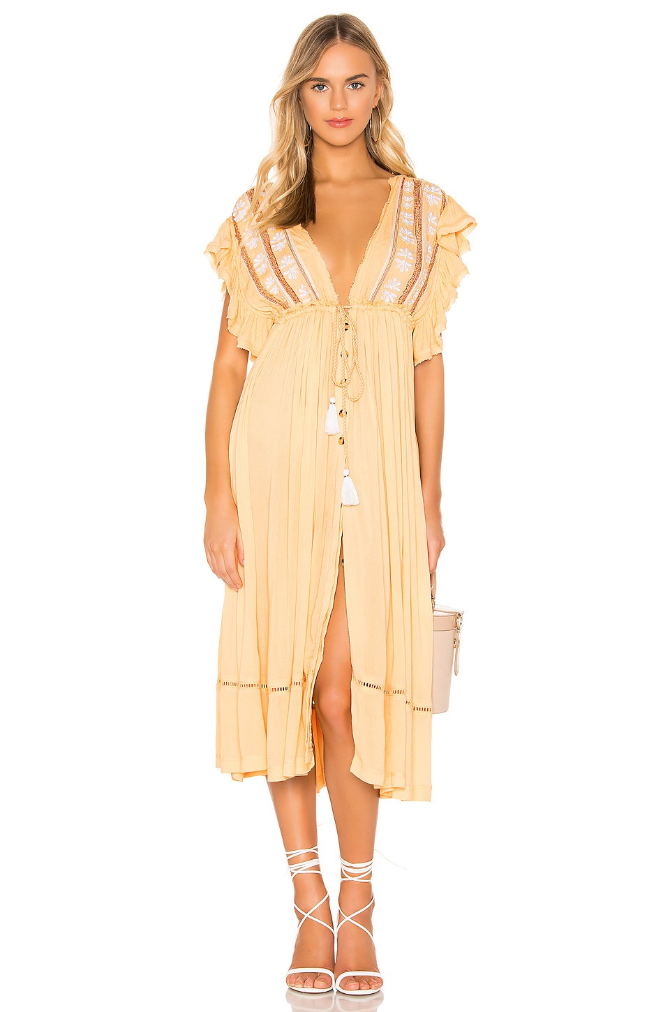 Free People Will Wait For You Midi Dress in Natural from Revolve.com | Revolve Clothing (Global)