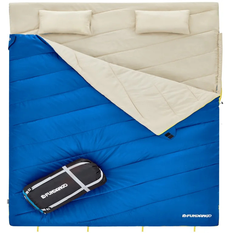 FUNDANGO 3-in-1 Double Sleeping Bag for Adult 3 Season Oversize Camping Envelope Sleep Bag 39.2°... | Walmart (US)