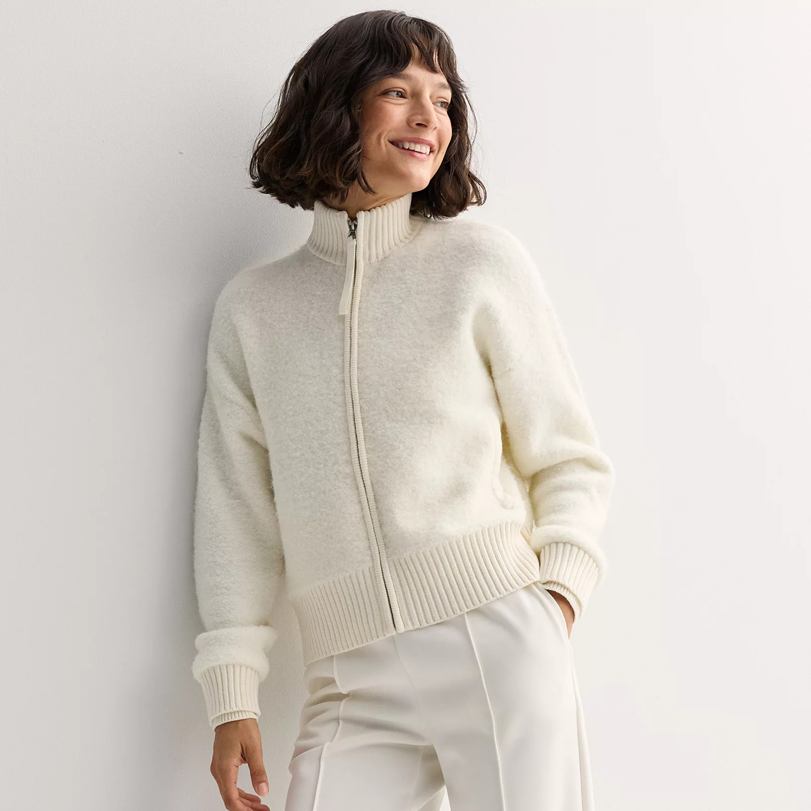 Women's FLX Boucle Bomber Sweater Jacket | Kohl's