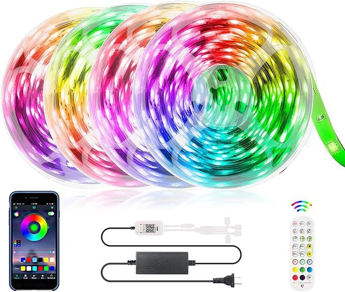 65.6FT LED Strip Lights, ZATAYE Ultra Long Music Sync RGB Lights, 360LEDs SMD5050 Phone App Contr... | Amazon (US)