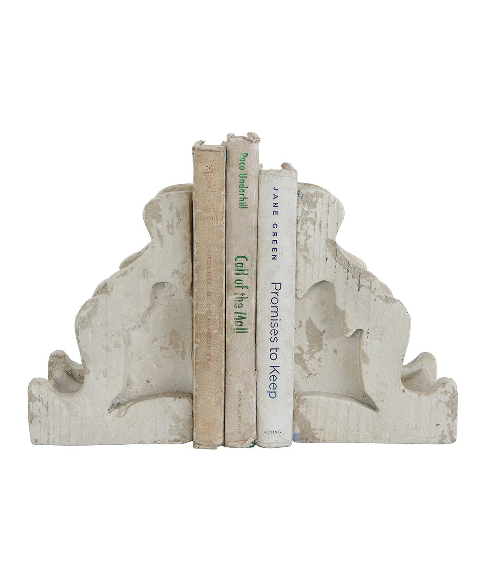 Creative Co-Op Bookends Distressed - Distressed White Corbel Bookends - Set of Two | Zulily