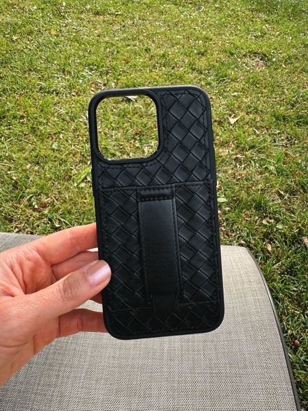 iPhone faux leather phone case - has a finger loop and a slot for two credit cards 

#LTKFindsUnder50
