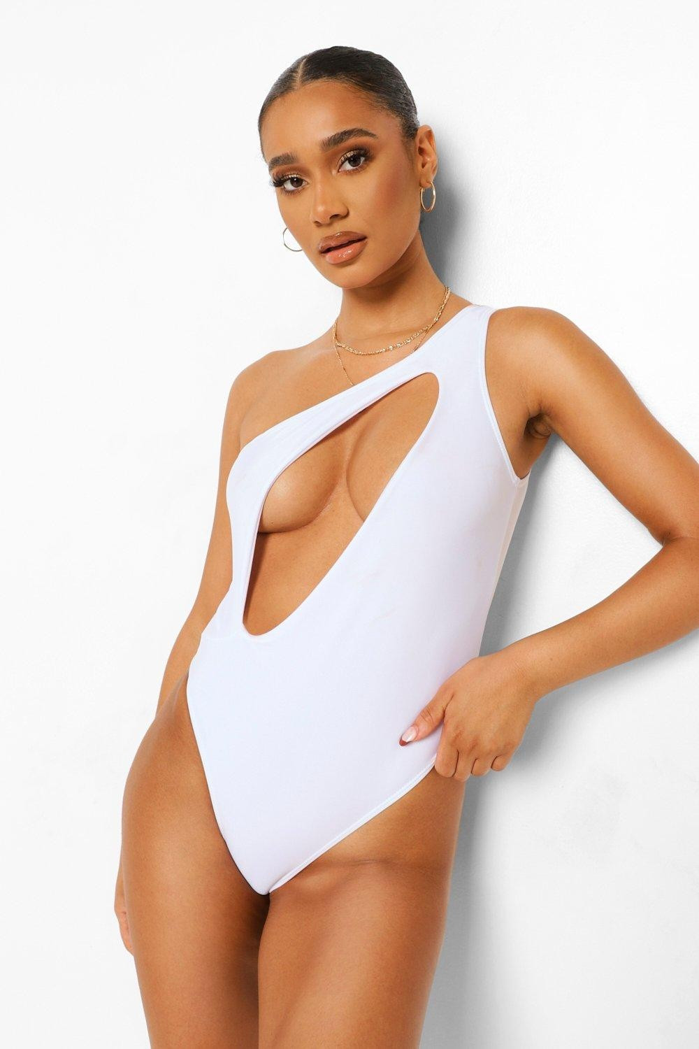 One Shoulder Cut Out Swimsuit | Boohoo.com (US & CA)