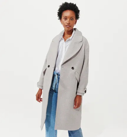 Manteau en laine SIMONE - Gris | Promod (FR)