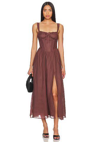 Bardot x REVOLVE Esra Midi Dress in Chocolate Brown from Revolve.com | Revolve Clothing (Global)